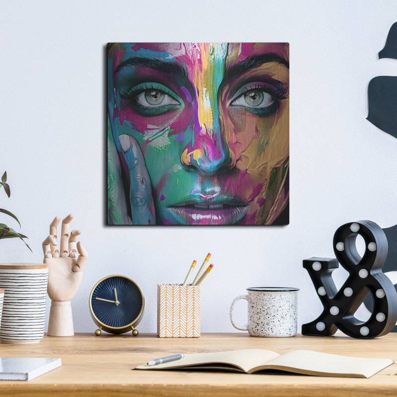  «Self-portrait» par Decent Exposures, art mural en métal, 12 po x 12 po, H 12 po x l 12 po
