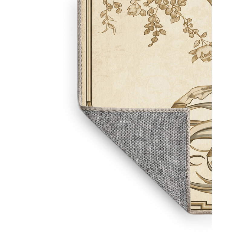 Tapis beige classique lavable à la machine Bridgewater, 5 x 8