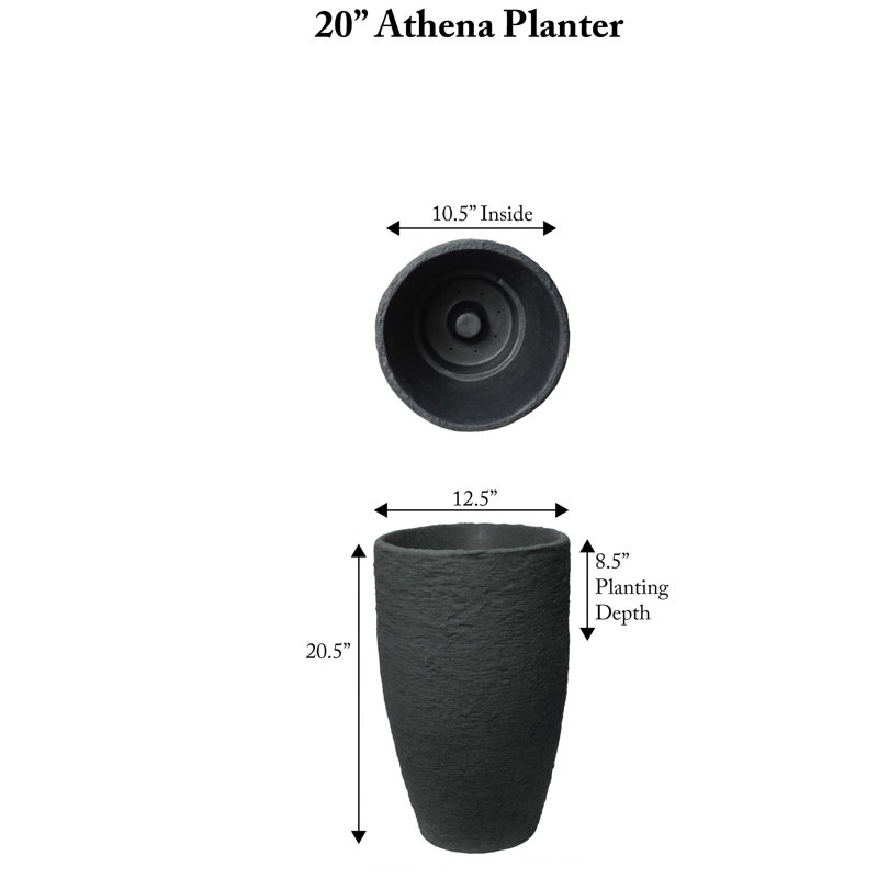 Jardinière à double paroi Callan, Pierre brune, H 20,5 po x l 12,6 po x P 12,6 po