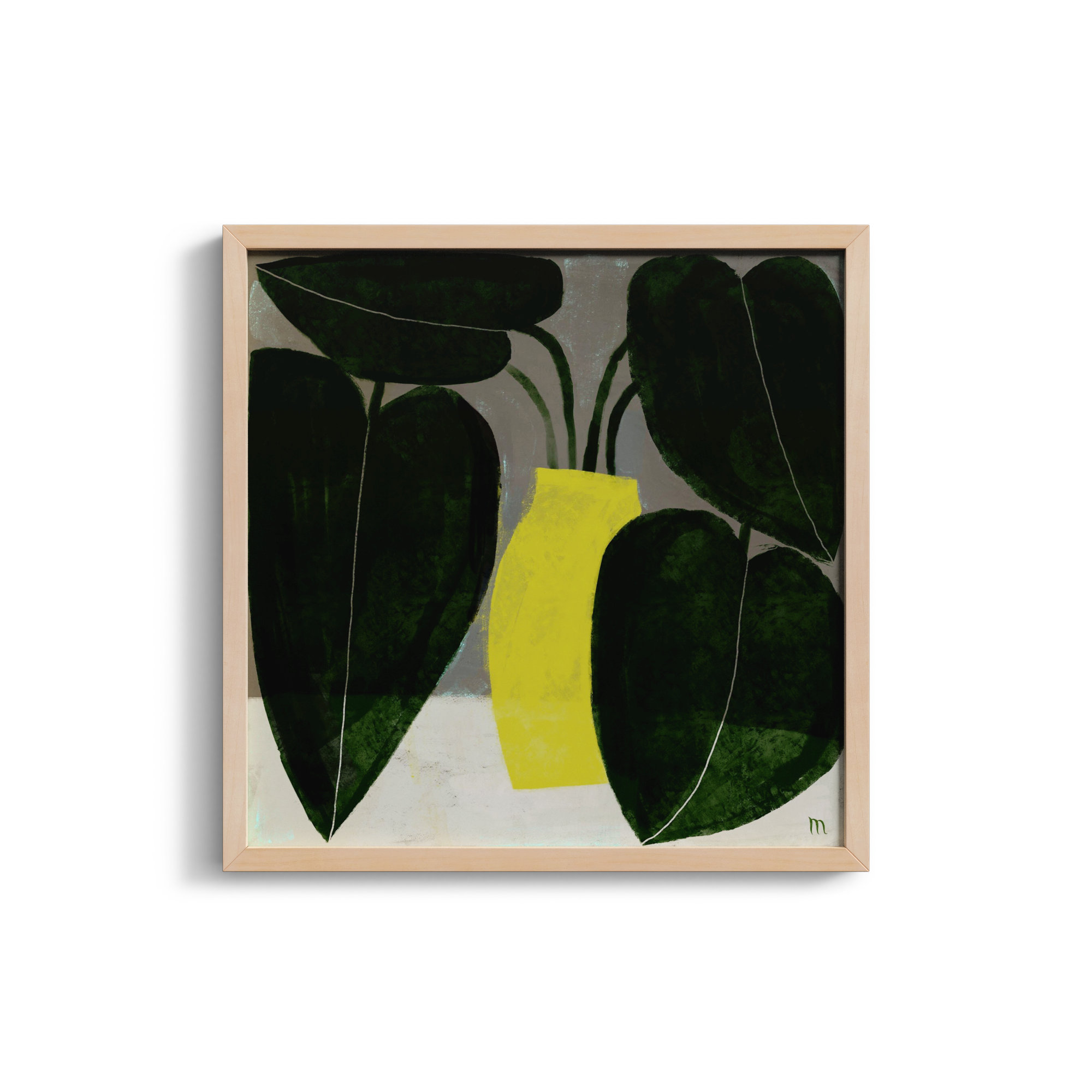 Plant #7 by StudioM, 16" H x 16" W x 1.25" D, Brown