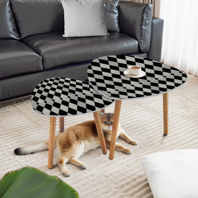 Ensemble de 2 tables basses gigognes Triangle
