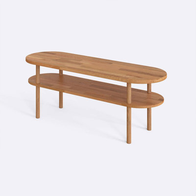 Malibu Solid Wood Oval Coffee Table in Solid Beech Wood for Living Room or Office