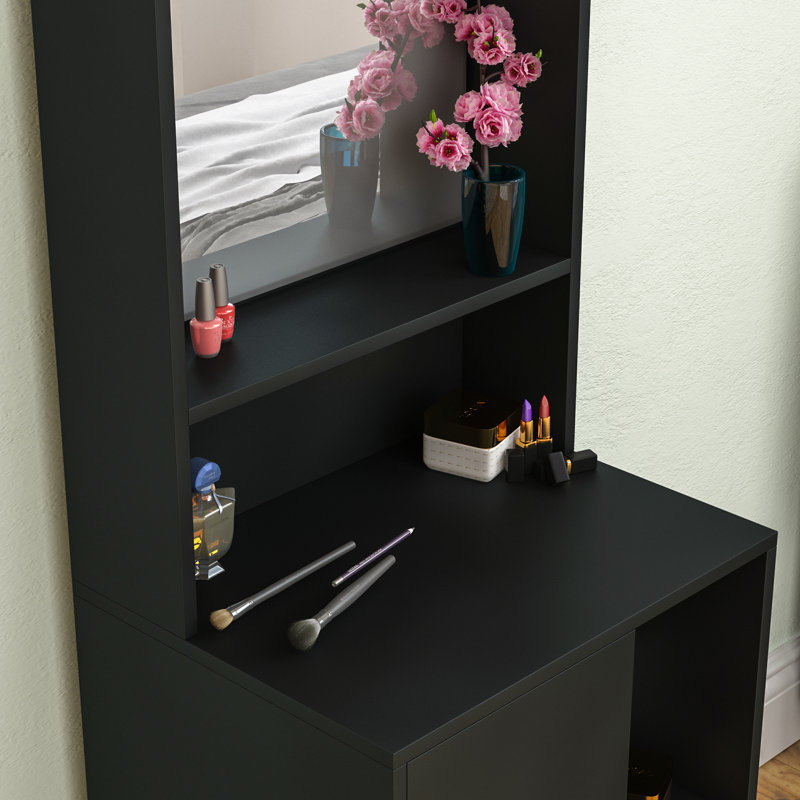 Muskoka Dressing Table with Mirror, Black