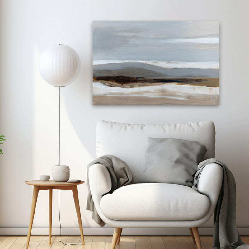 Paysage contemporain et bohémien de janvier, H 36 po x l 24 po