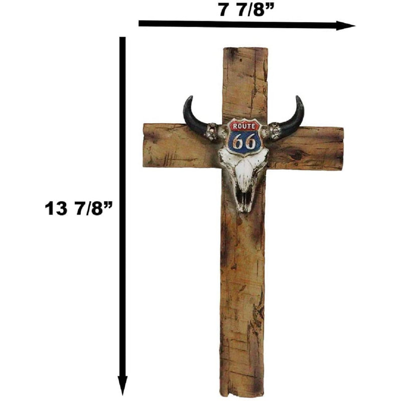Figurine de crâne de vache Western Bull avec route nostalgique 66