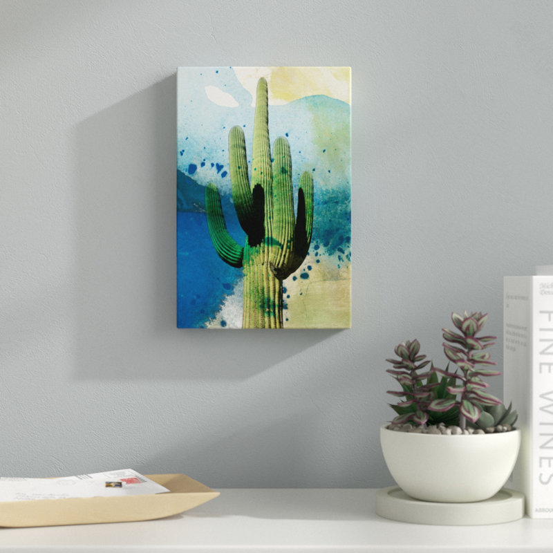 Cactus by Sisa Jasper - Graphic Art, 30cm H x 20cm W, Black Floater Framed