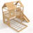 House Bunk Bed With Ladders, Slides, Storage Shelves, And Wardrobe, Playhouse Design For Kids-1632917667