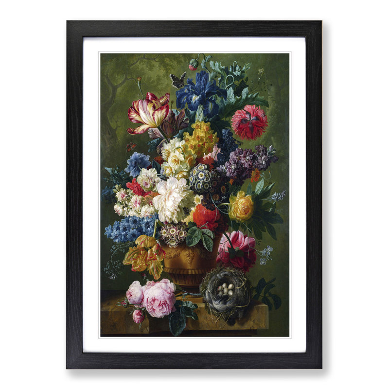 Still Life with Flowers Vol.1 by Maria Van Oosterwijk - Picture Frame Painting, Black, 36cm H x 27cm W x 2cm D