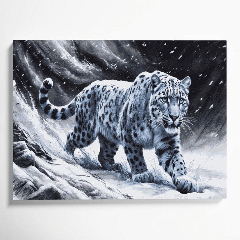 «Big Cats Snow Leopard», art mural sur toile, H 20 po x l 24 po