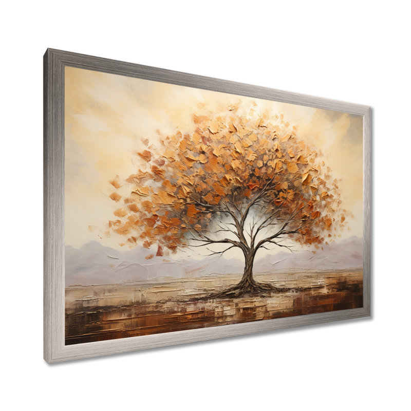 Arbre sauvage, art africain sur toile, H 30 po x l 40 po x P 1,5 po, Cadre de coin argenté fermé
