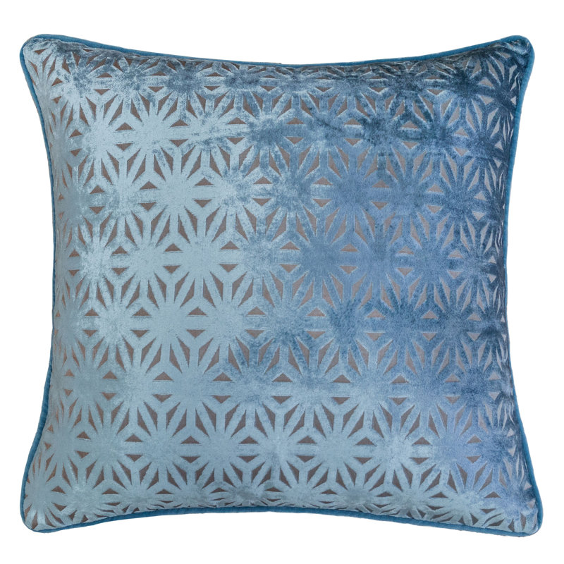  Cut Velvet Throw Pillow Cover & Insert, Spa