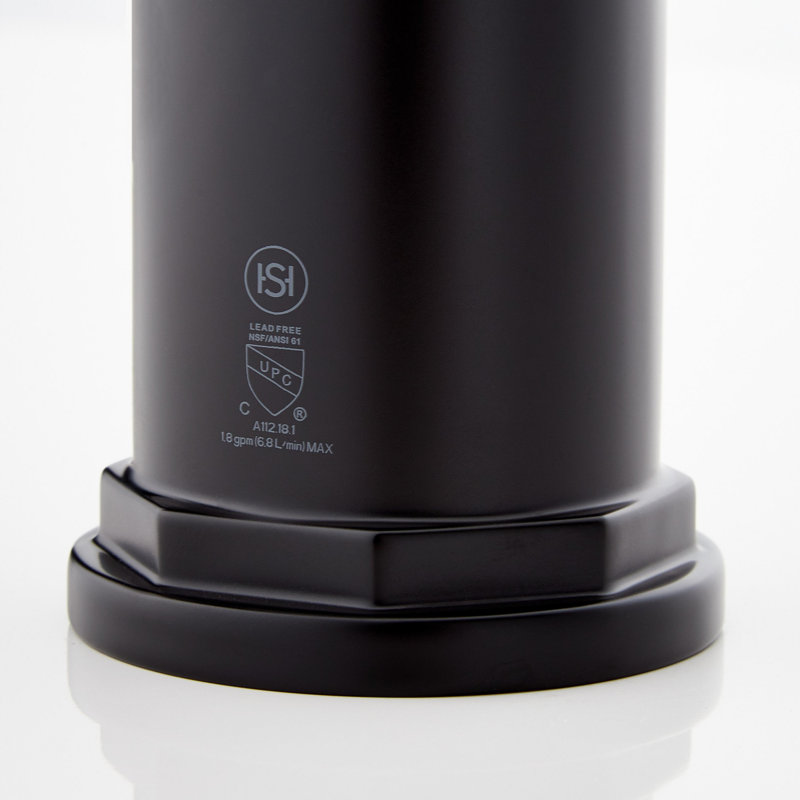 Robinet de cuisine à poignée simple Greyfield avec accessoires, Noir mat