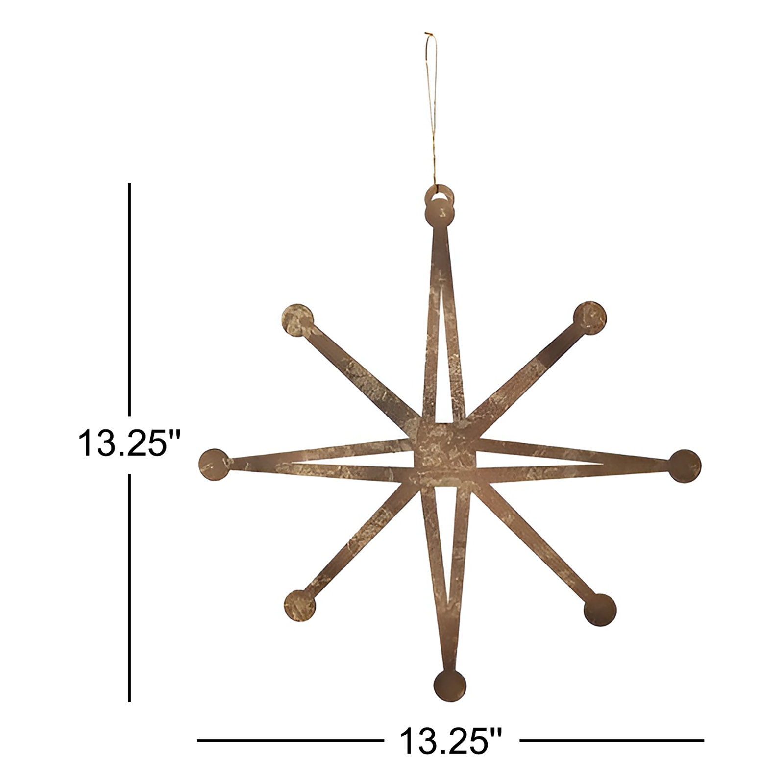 13.25'' Metal Astrology & Stars Shatterproof Holiday Shaped Ornament