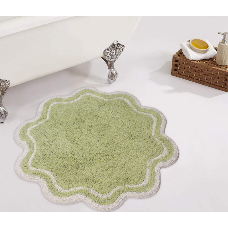 Tapis pour salle de bain Dobrinka, Vert, 30 po (rond)