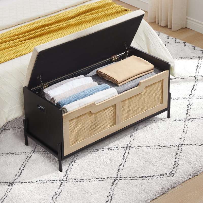 Entryway Bench with Storage, 21.20" H x 39.40" W x 15.70" D