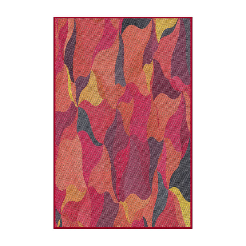 Tapis rouge / bleu Power Loom, Rectangle 6 pi x 9 pi