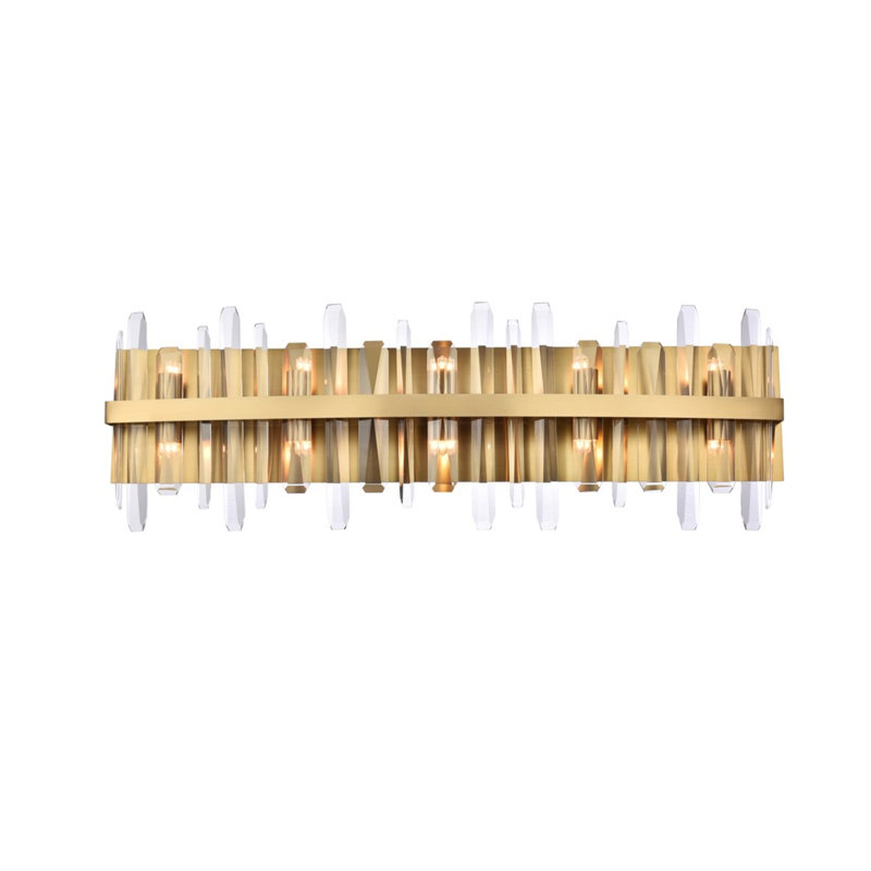 Applique murale encastrée à intensité variable Marlow, Or satiné, 12" H x 5" W x 36" D, 8 lumières