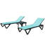 Chaise longue d'extérieur en aluminium avec table d'appoint, dossier réglable à 5 positions et roues pour la détente sur le patio, la plage et la piscine