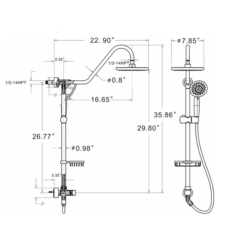 All-In-One Kit with Rough in-Valve, Oil-Rubbed Bronze