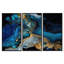 Géode abstraite dorée et marbre bleu IV - 3 pièces sur toile-87917818-87917819-119181526