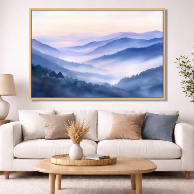Blue Ridge Wall Art, Misty Mountain Canvas, Blue Ridge Mountains In The Morning Fog