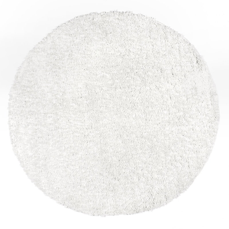 Plush Tasseled Shag Performance Ivory Rug, Oval 6'7" x 9'
