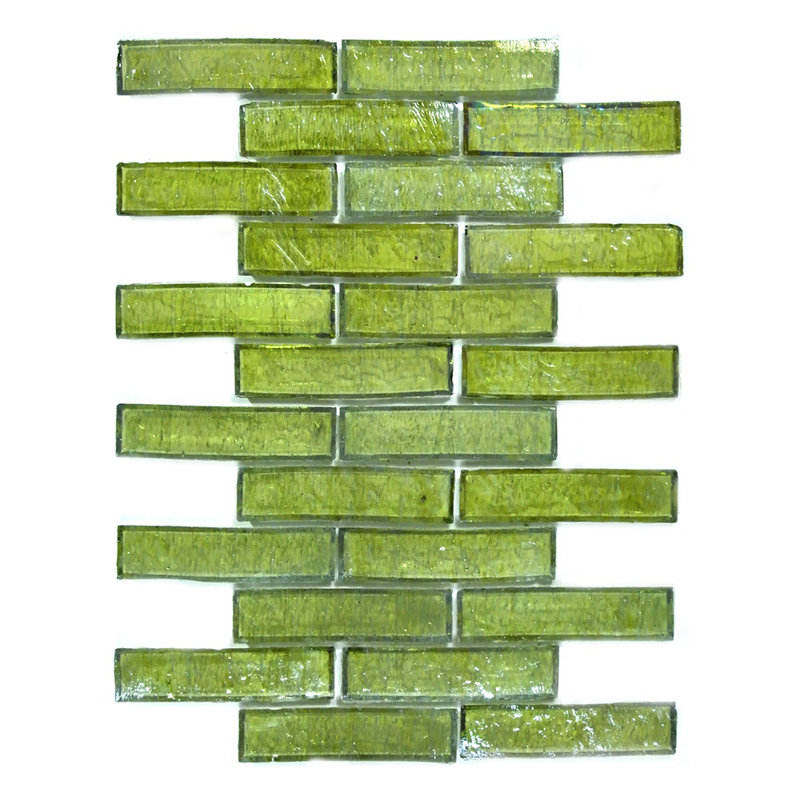Carreau de mosaïque murale en verre brique bambou 1 "x 4"