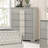Contemporary Style French Dovetail Drawer Chest 1Pc Two Tone Design Center Metal Glides Wooden Panels White Wash And Stone Gray Finish Bedroom Furniture