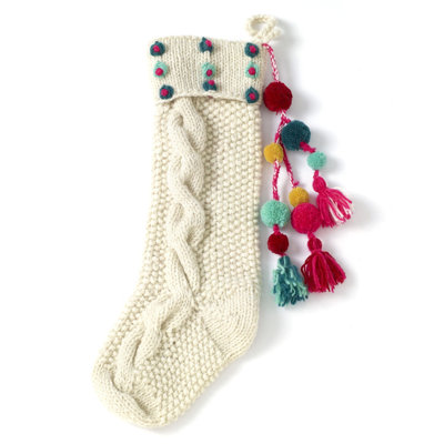 Hand Knit Stocking 6.25"x 20"