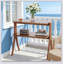 Table d'entrée à 2 niveaux de style naturel, table d'appoint en bois pour plus de rangement et espaces de vie bien rangés