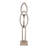 Albrechtice Tall Wood Geometric Floor Sculpture Statue with Travertine Base - Modern Decorative Object For Home Decor Figurine - Abstract Decorations For Living Room Decor - 74", White
