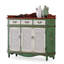 Banc de rangement vert en bois manufacturé-1297047228