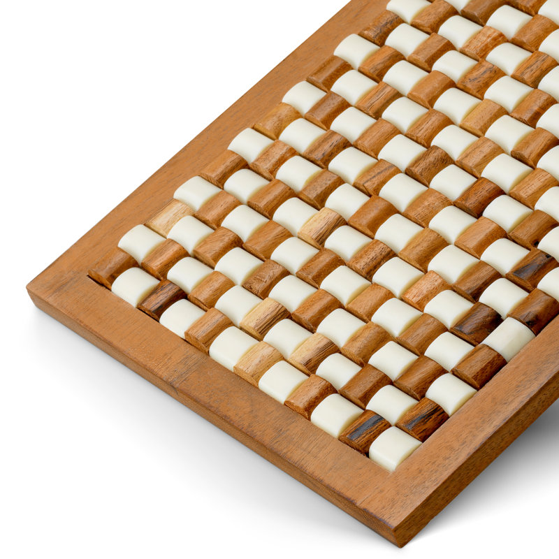 Box Cavendish White Brown Beads, 3.35" H x 9.84" W x 7.09" D