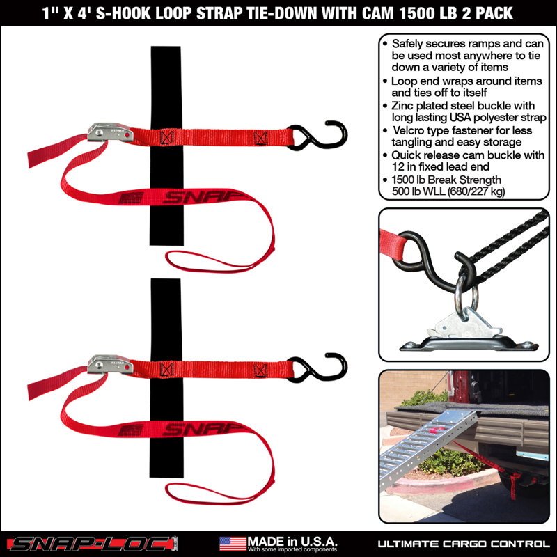 S-Hook Loop Cam Strap Tie-Down