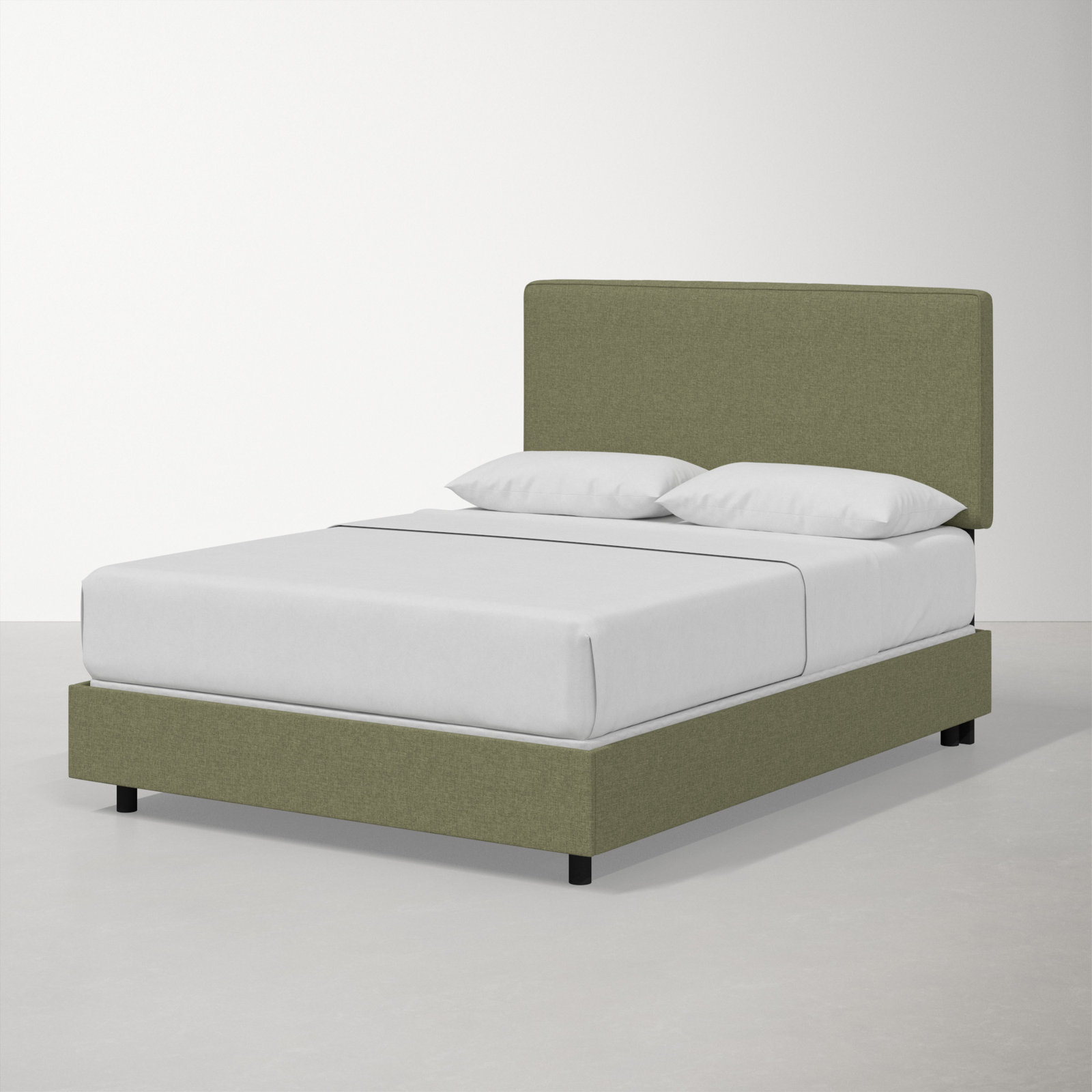 Marquise Cotton Upholstered Bed, Queen, Zuma Laurel Textured Linen