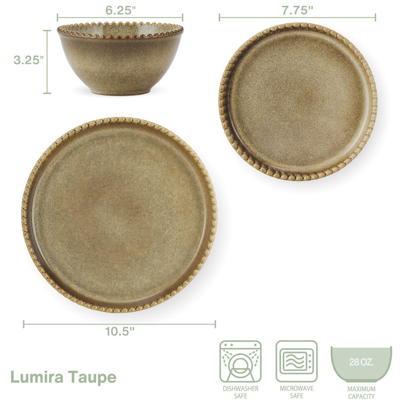 Pfaltzgraff Lumira 12-Piece Dinnerware Set, Service for 4