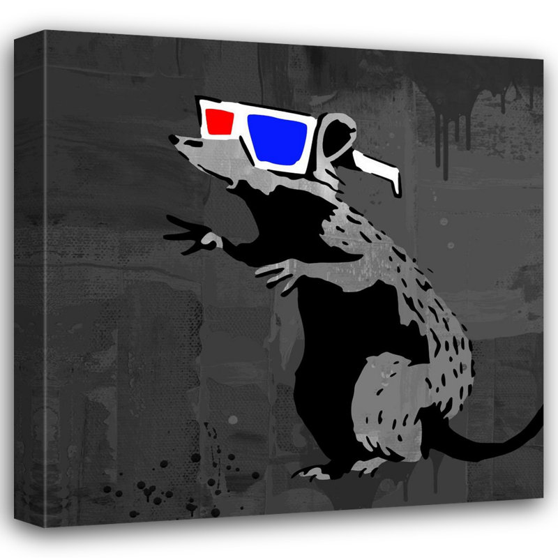 «3D Rat» par Stephen Chambers, impression sur toile tendue, L 36 po x H 36 po