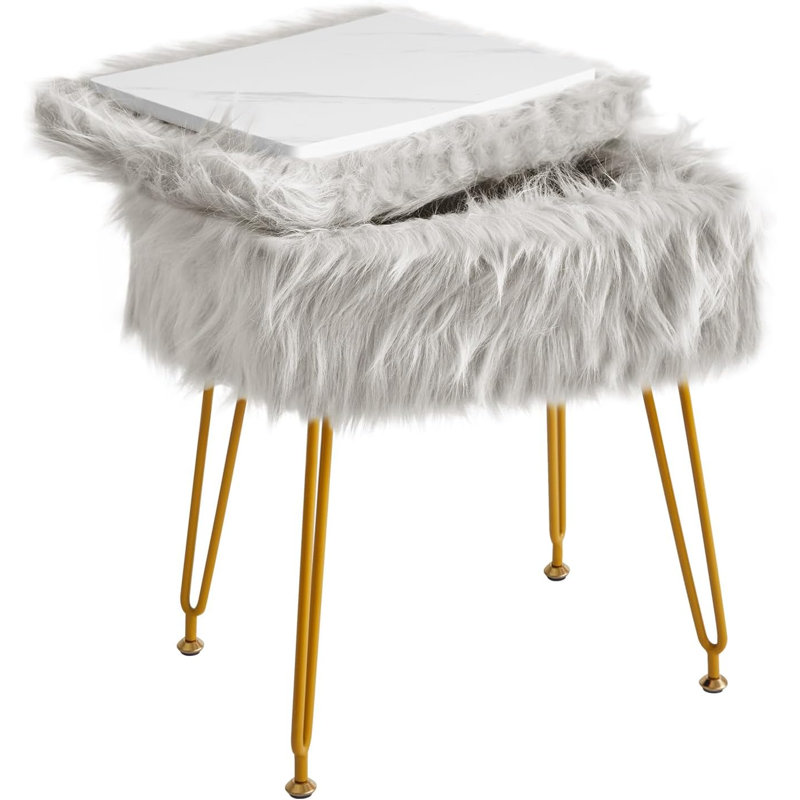Plush makeup chair footstool