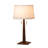 Taper Table Lamp - Dark Walnut Wood Finish, White Linen Shade