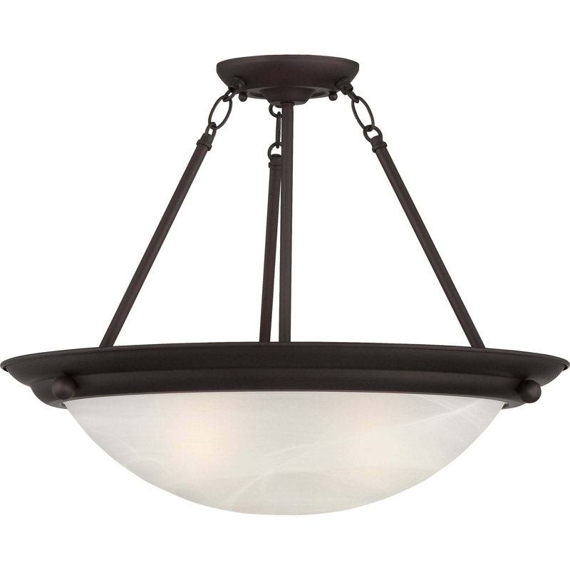Luminaire suspendu d'intérieur convertible 2 lumières Lunar, Bronze antique
