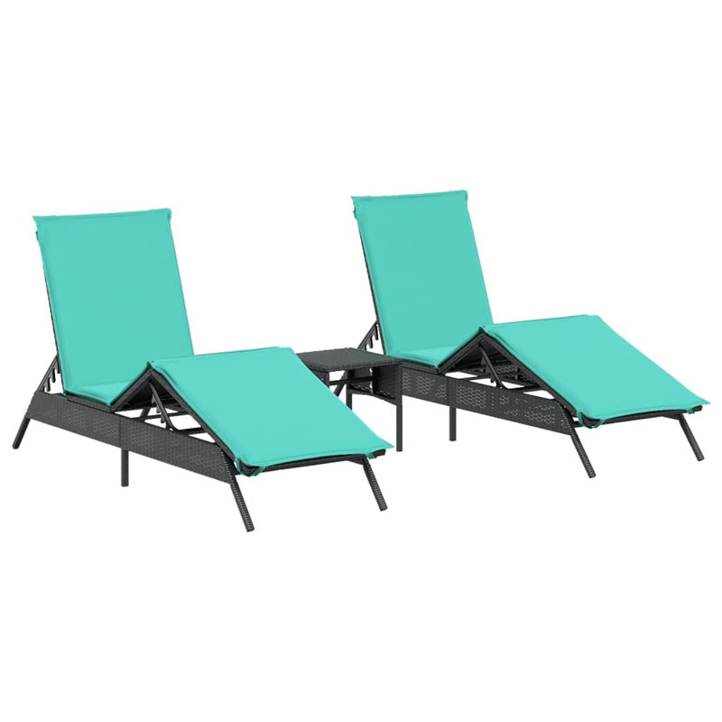  Sun Lounger Black And Blue, Blue, Black