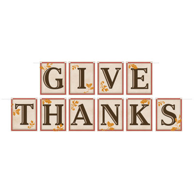 Give Thanks Streamer - 5" x 12' - Pack of 12