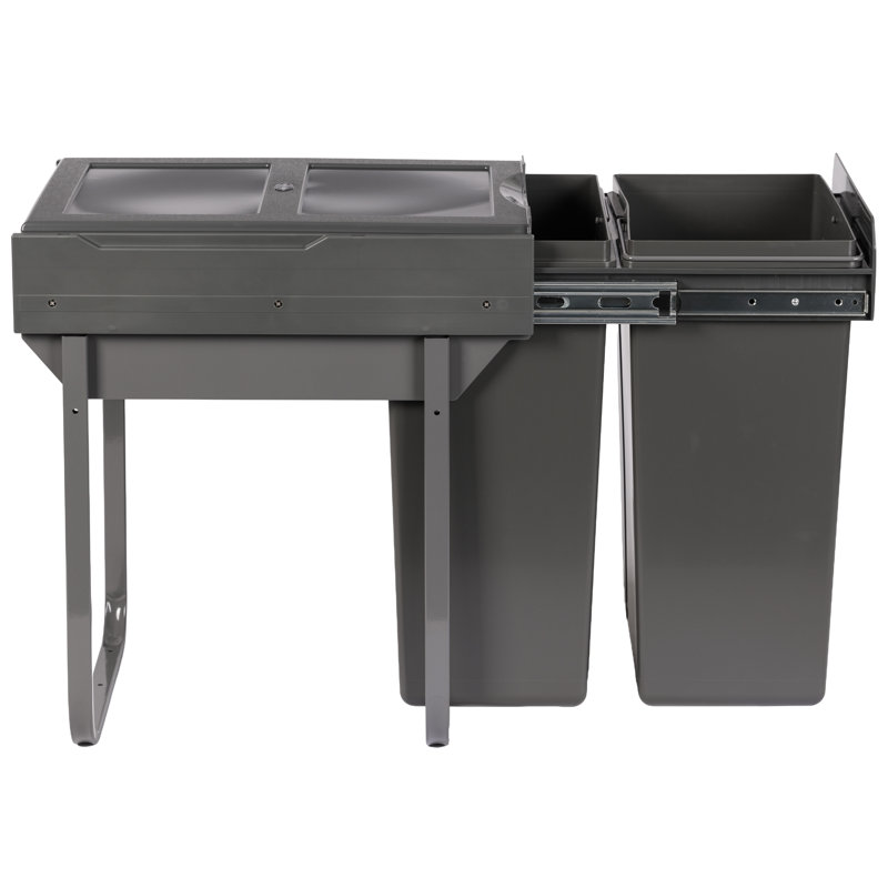 Plastic Pull Out Rubbish Bin, 56 Litres