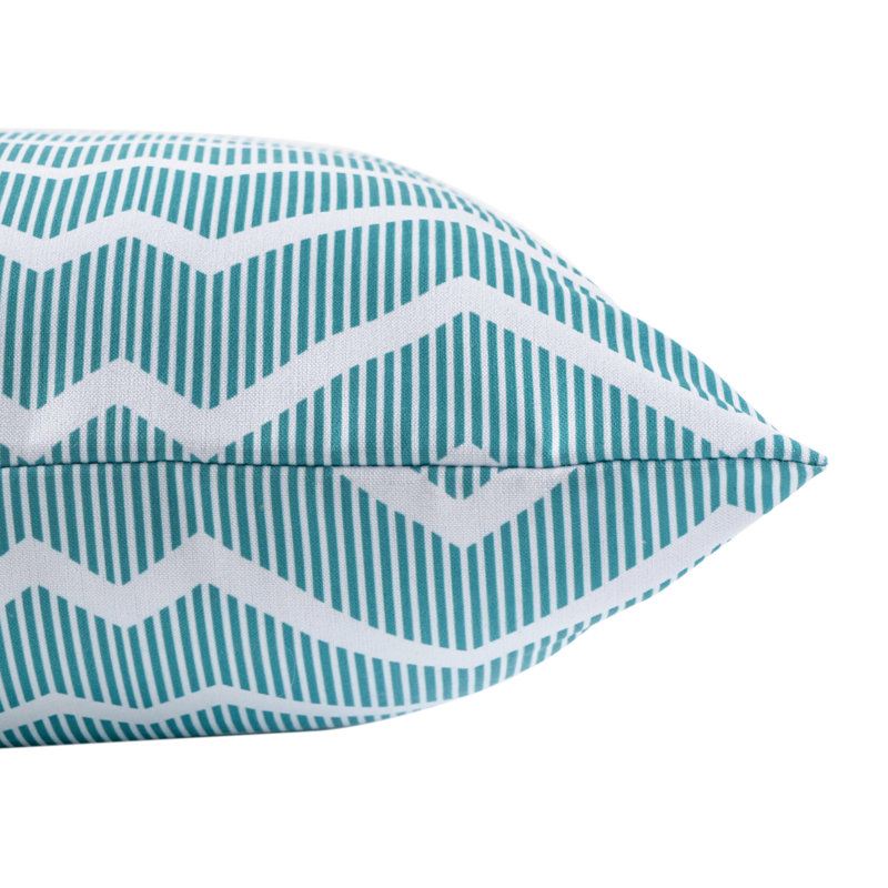 Aqua Zigzag Outdoor Square Toss Cushion