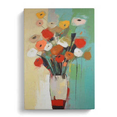 Mid Century Modern Flowers Vol.3 - Wrapped Canvas