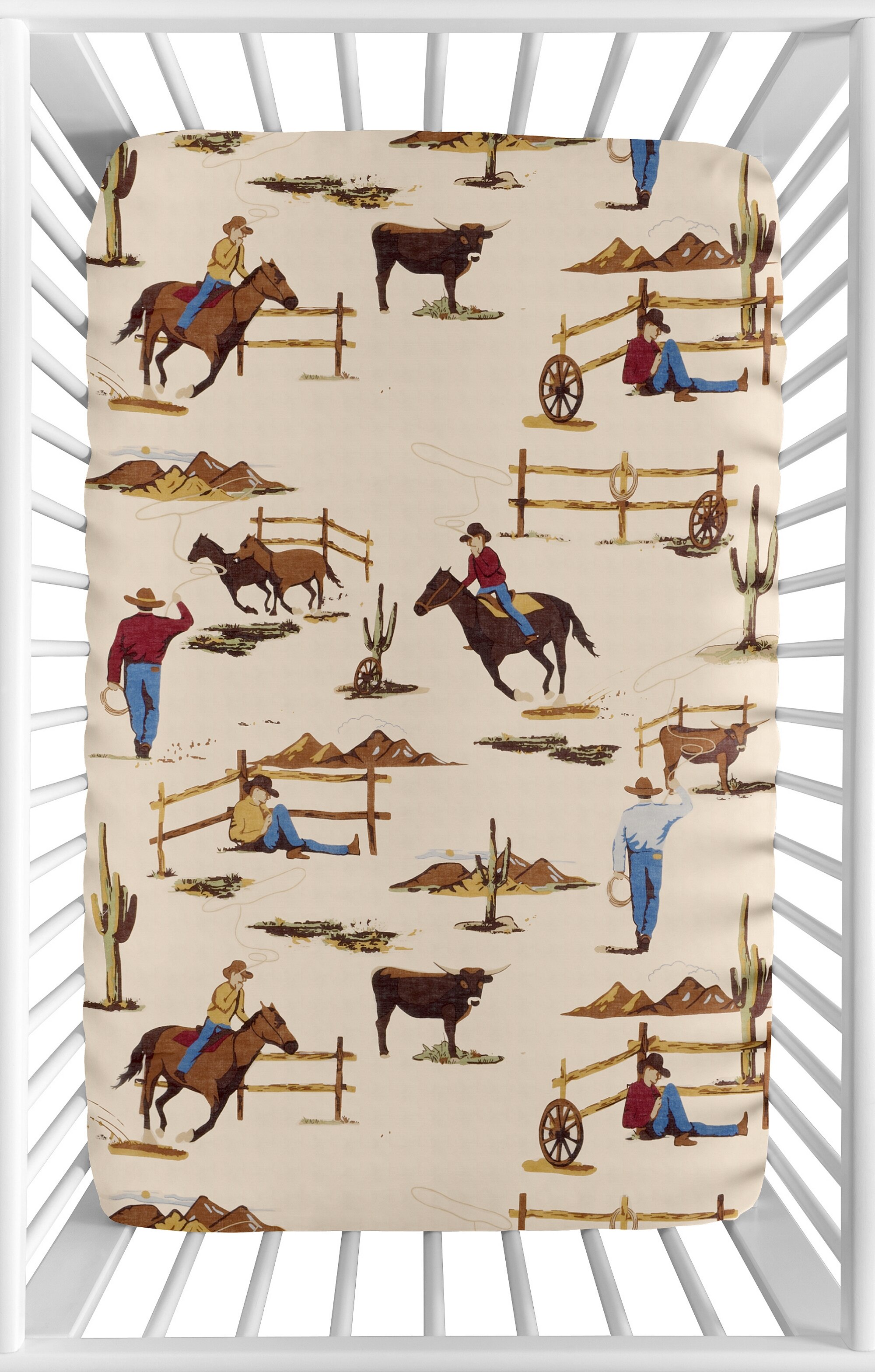 Sweet Jojo Designs Wild West Mini Fitted Crib Sheet & Reviews | Wayfair