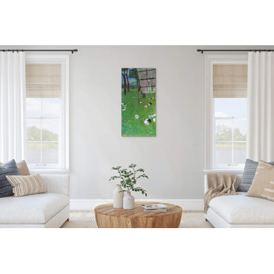 After The Rain (garden With Chickens In St. Agatha) By Klimt Gustav 100cm H X 50cm W CrystalArt Material Acrylic Glass Effect, Frameless Panel Lightweight Ready to Hang