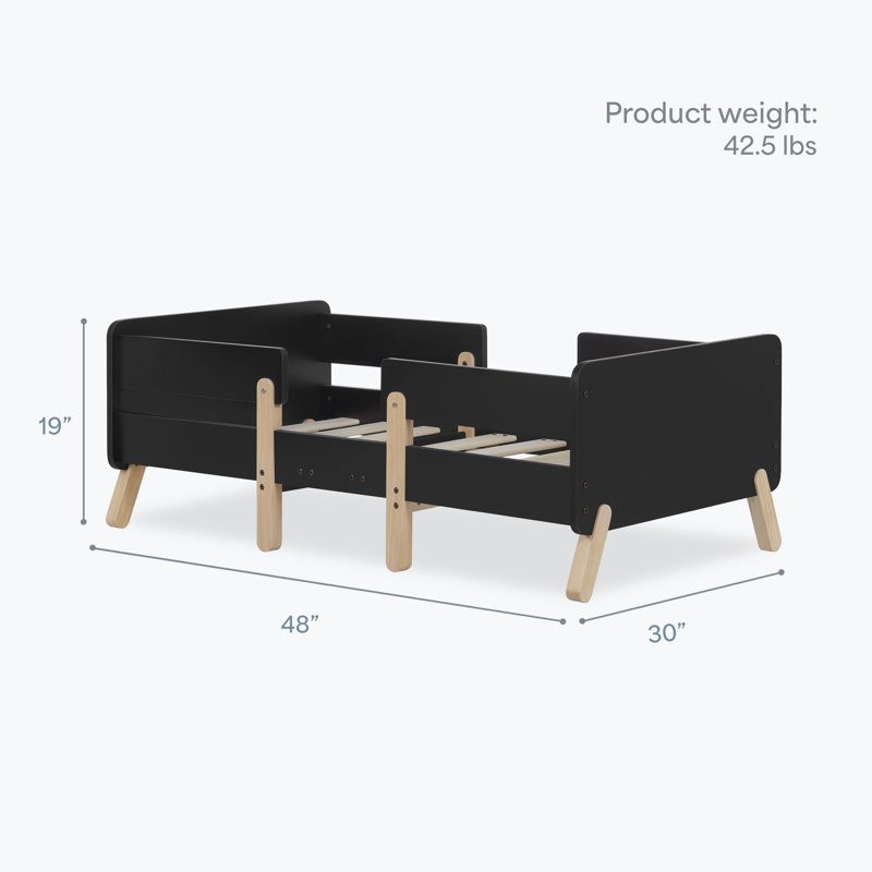 Jpma & Greenguard Gold Certified Dream On Me Osko Convertible Toddler Bed Made With Sustainable New Zealand Pinewood, Black