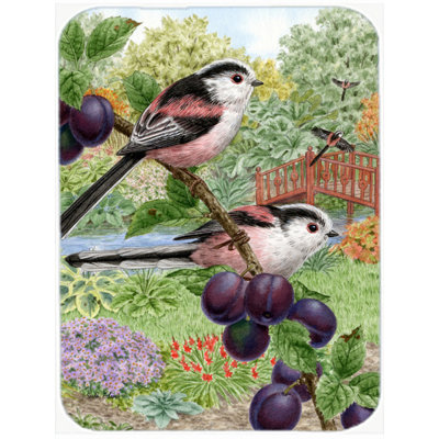 Planche à découper en verre trésors caroline Long Tailed Tits