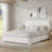 Boucle Upholstered Bed Frame  Soft Rounded Corners Headboard Low Profile Bed Frame No Box Spring Needed-1168086114-1168086045